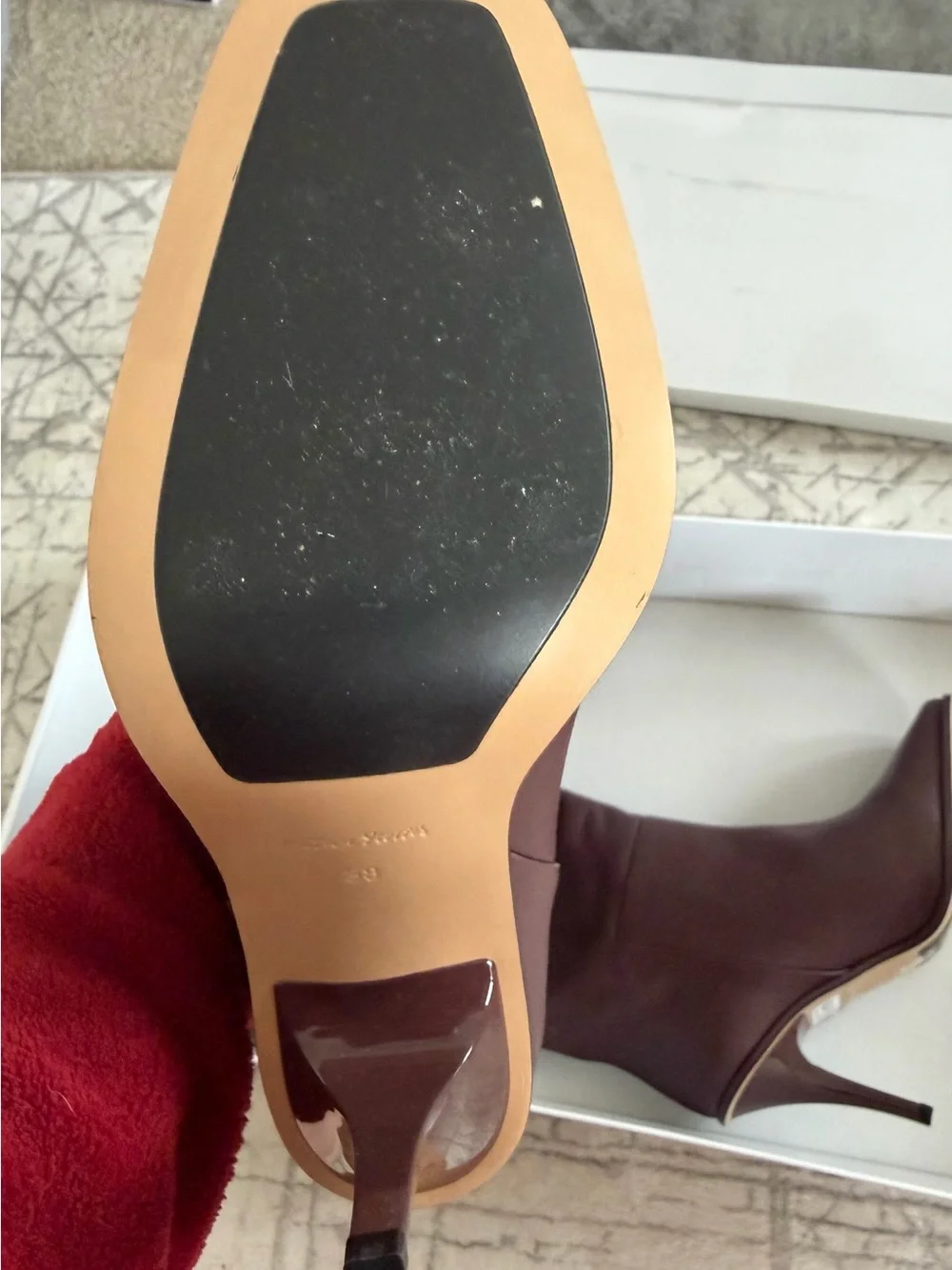 & Other Stories Burgundy Leather Knee-High Boots – Size 7.5 US